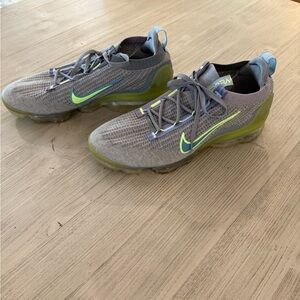 Nike Gray and Green Athletic Shoes
